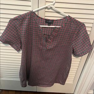 The Limited Blue and Red Geometric Blouse